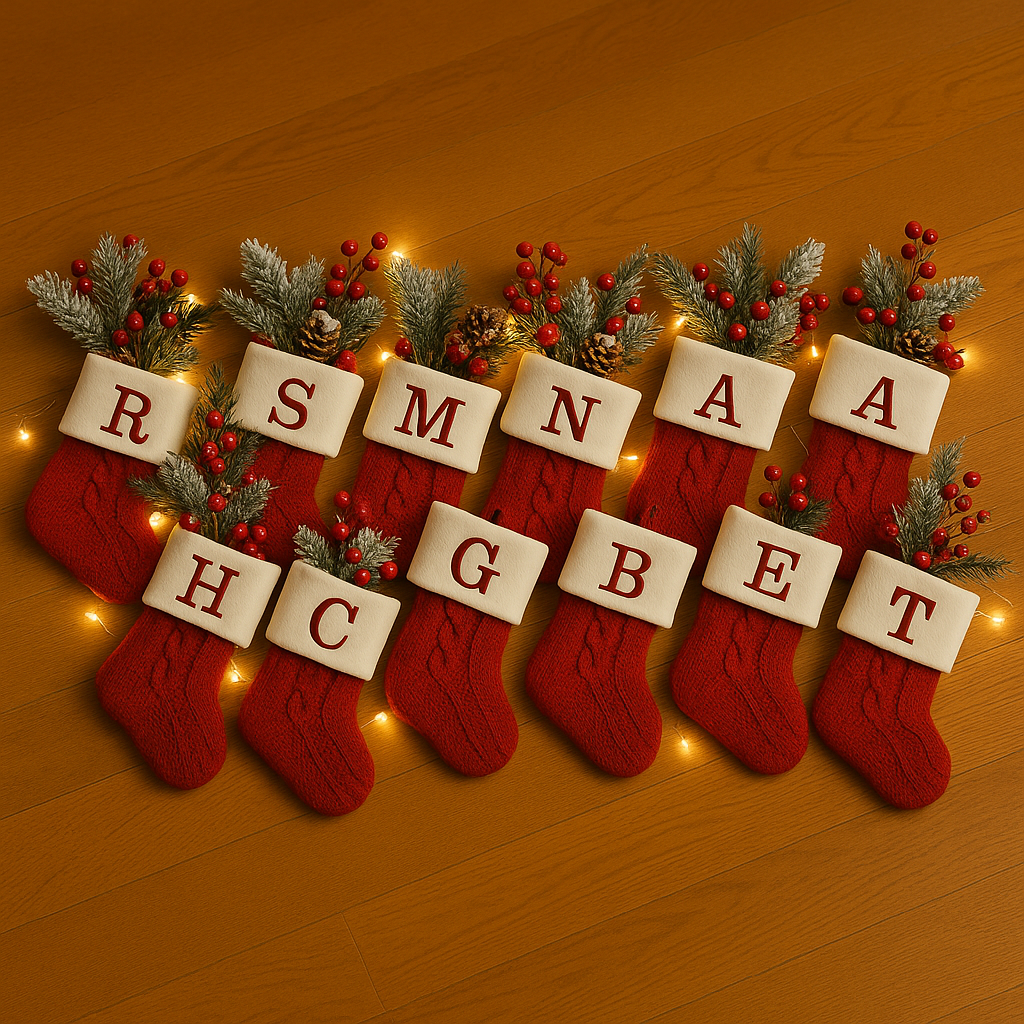 NEW - Festive Initial Stockings