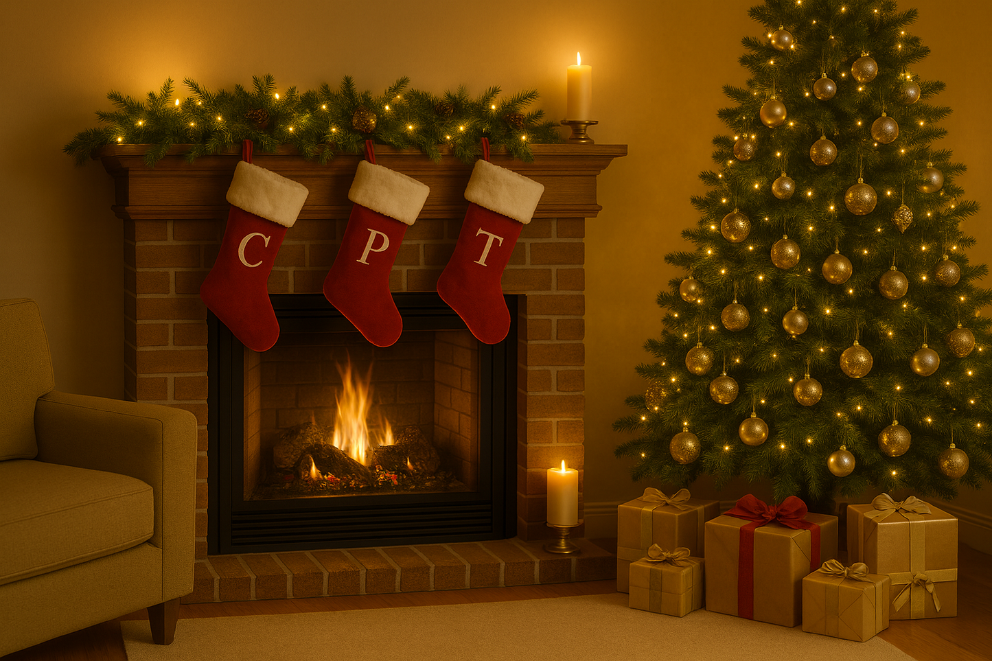 NEW - Festive Initial Stockings