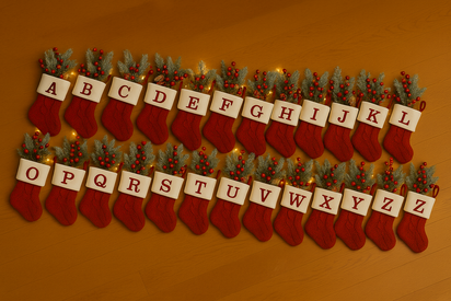 NEW - Festive Initial Stockings
